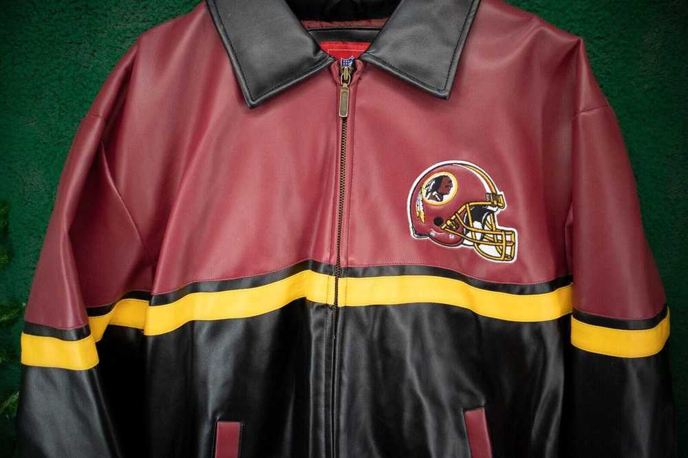 Designer Washington Redskins Faux Leather Bomber … - image 2