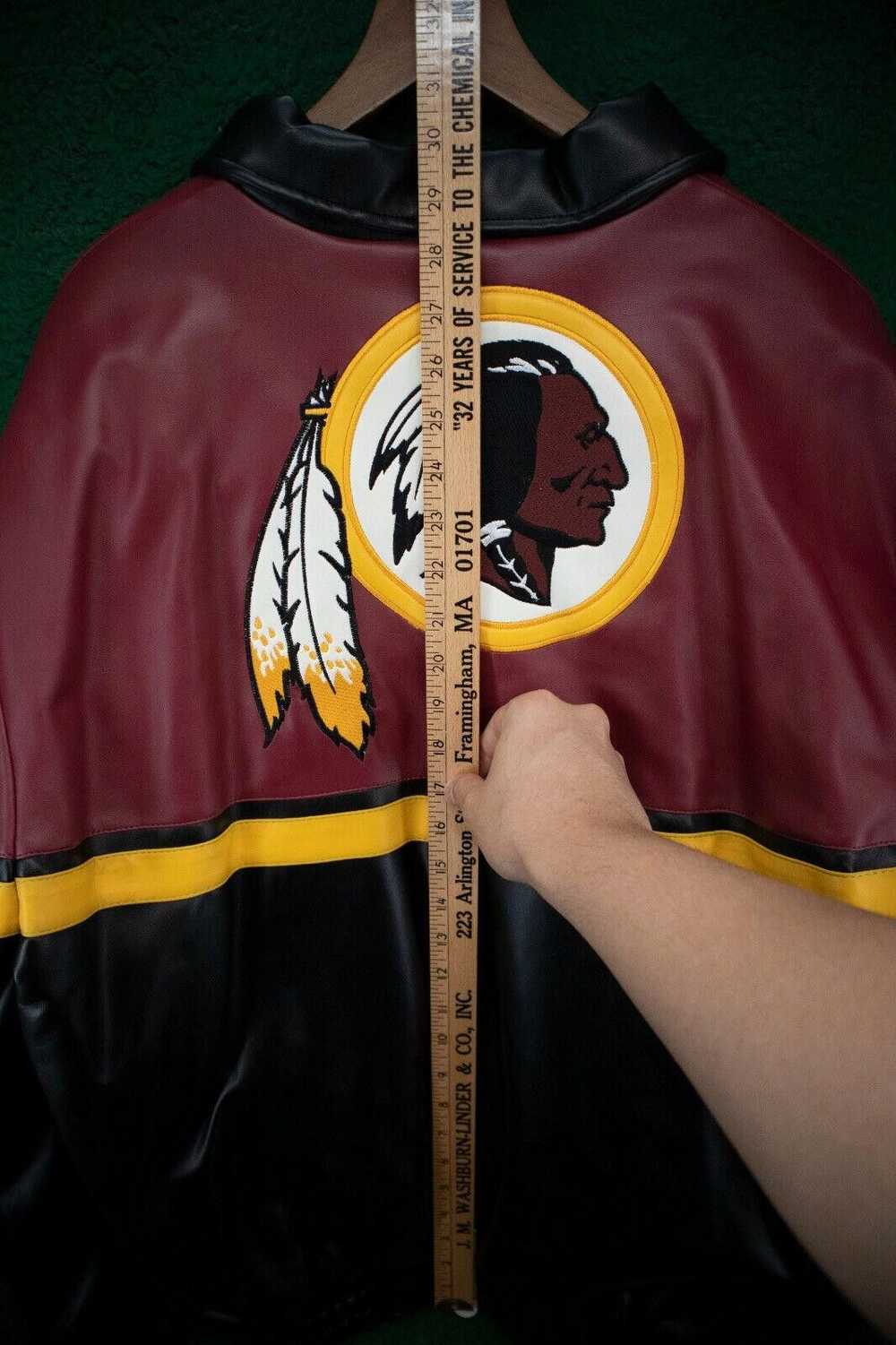 Designer Washington Redskins Faux Leather Bomber … - image 5