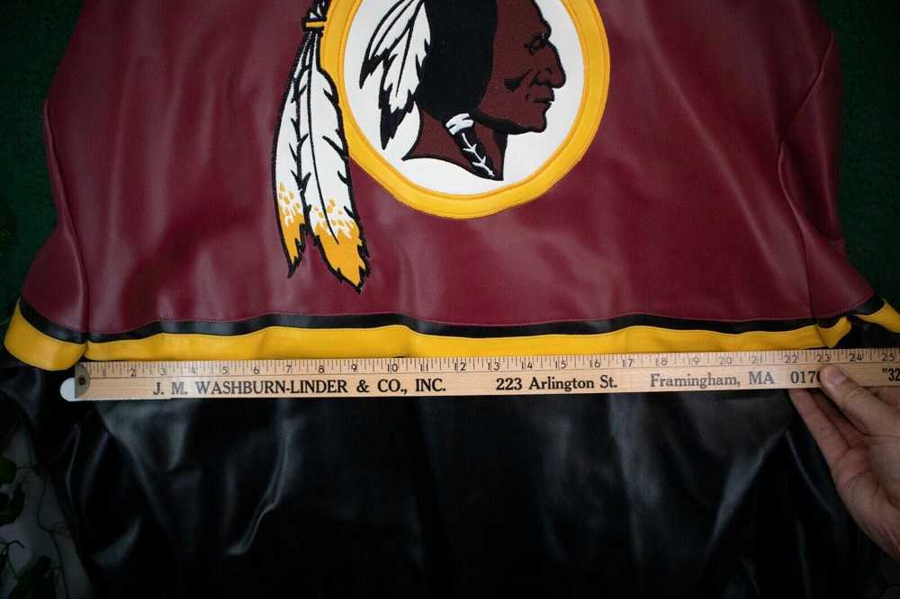 Designer Washington Redskins Faux Leather Bomber … - image 6