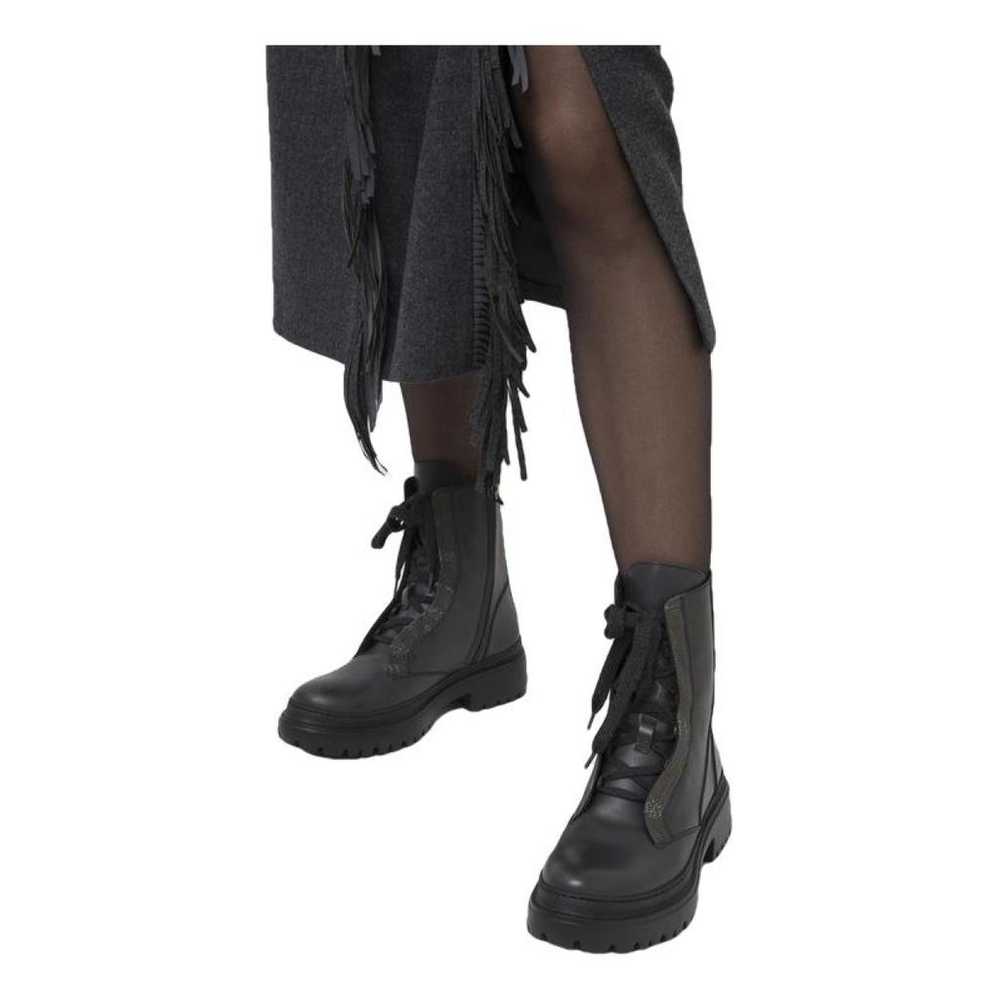 Brunello Cucinelli Leather biker boots - image 2