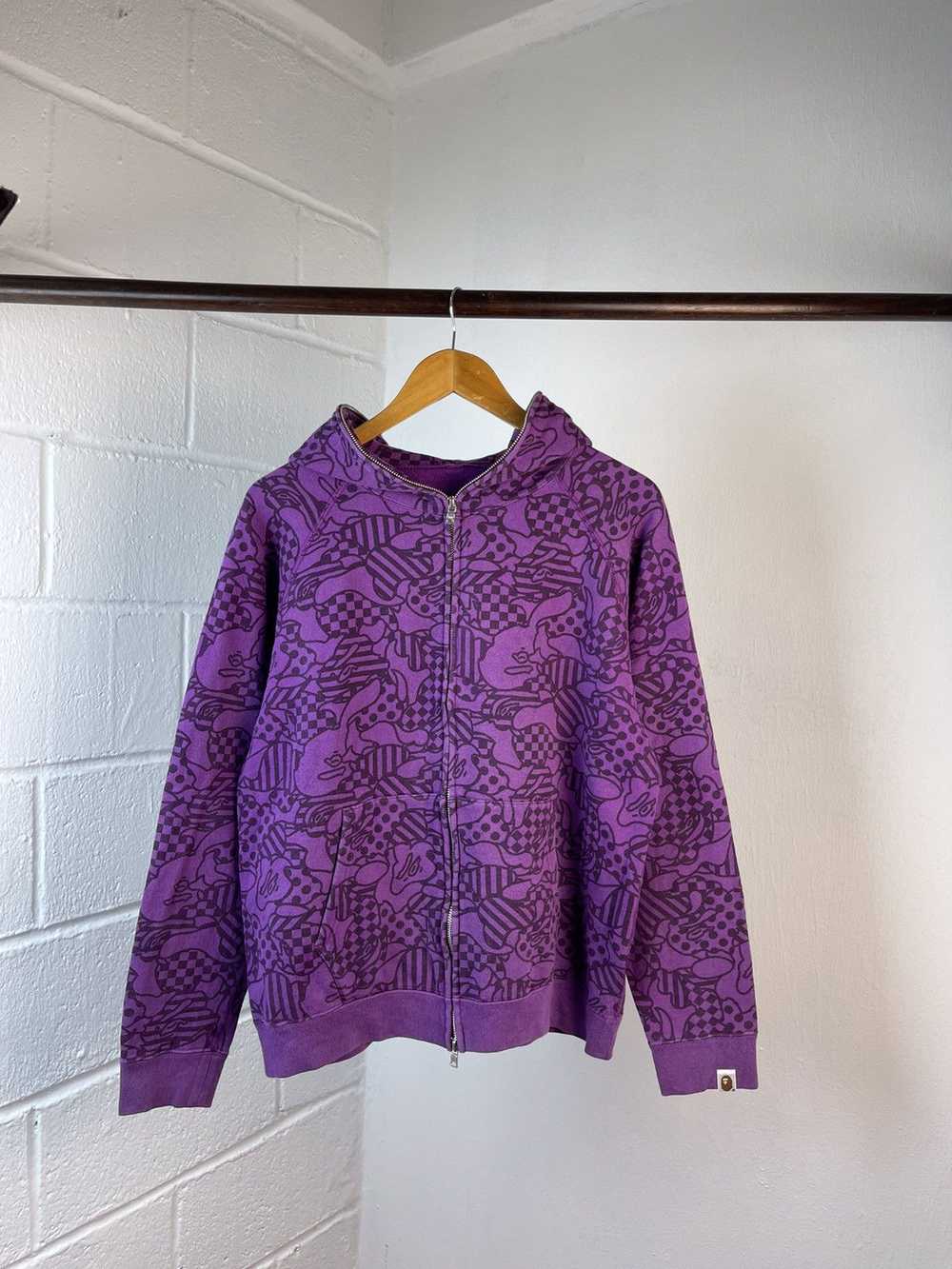 Bape × Nigo Bape FullZip Fullprint Purple Hoodie - image 2