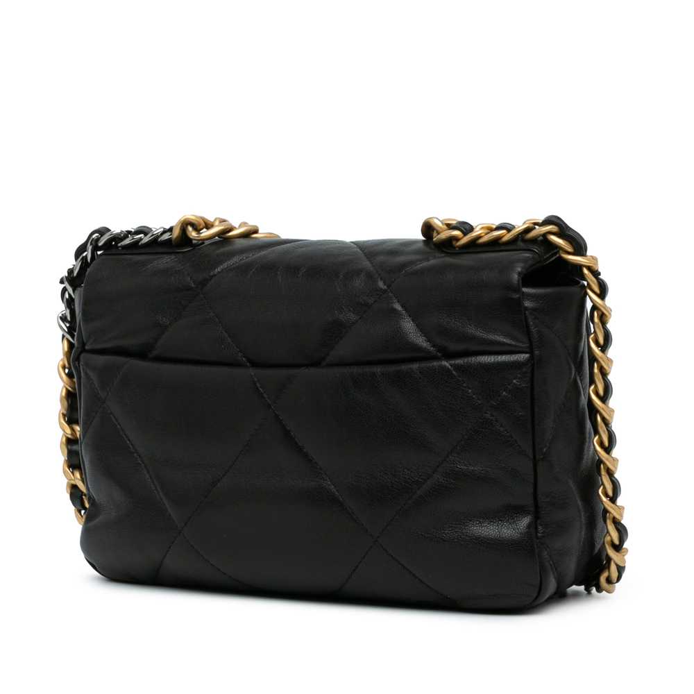 Black Chanel Medium Lambskin 19 Flap Satchel - image 2