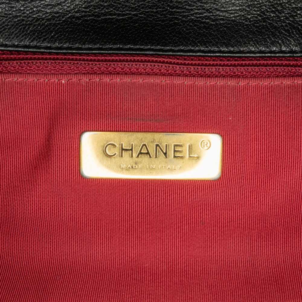 Black Chanel Medium Lambskin 19 Flap Satchel - image 5