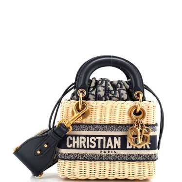 Christian Dior Lady Dior Bag Wicker and Oblique C… - image 1