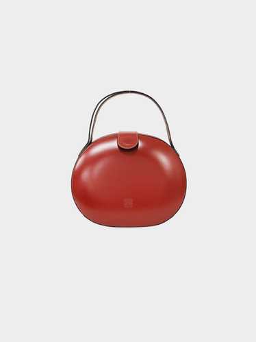 Loewe 1990s Bordeaux Leather Anagram Round Bag