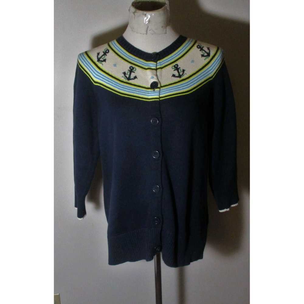 Vintage Navy Blue Cardigan Sweater for Women by L… - image 1