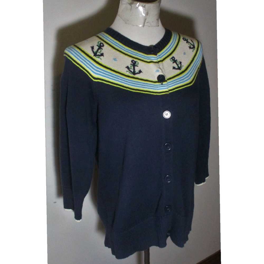 Vintage Navy Blue Cardigan Sweater for Women by L… - image 3