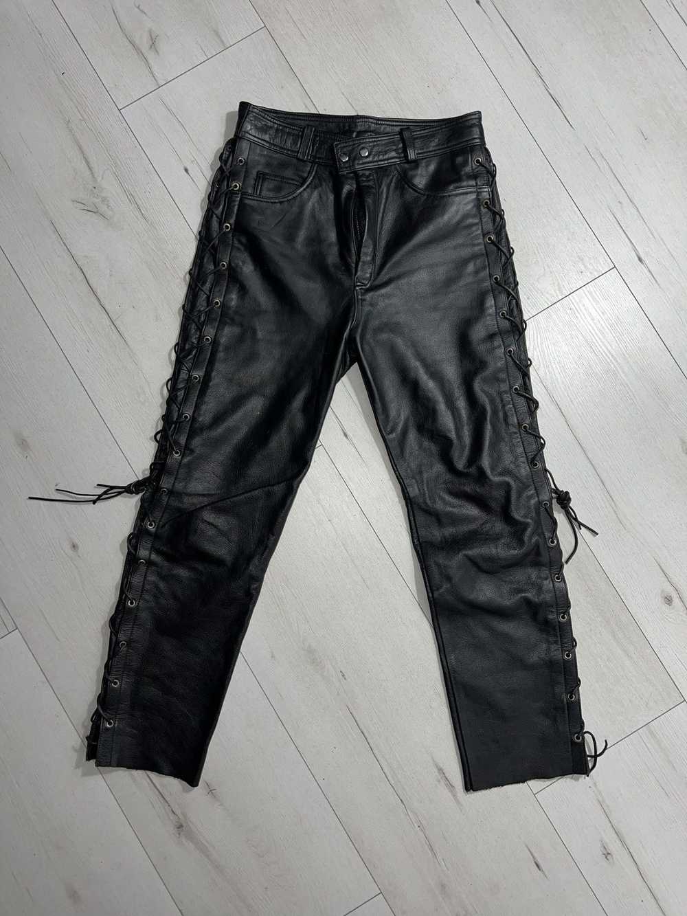 Biker Denim × Leather × MOTO Leather Moto Bike pa… - image 3