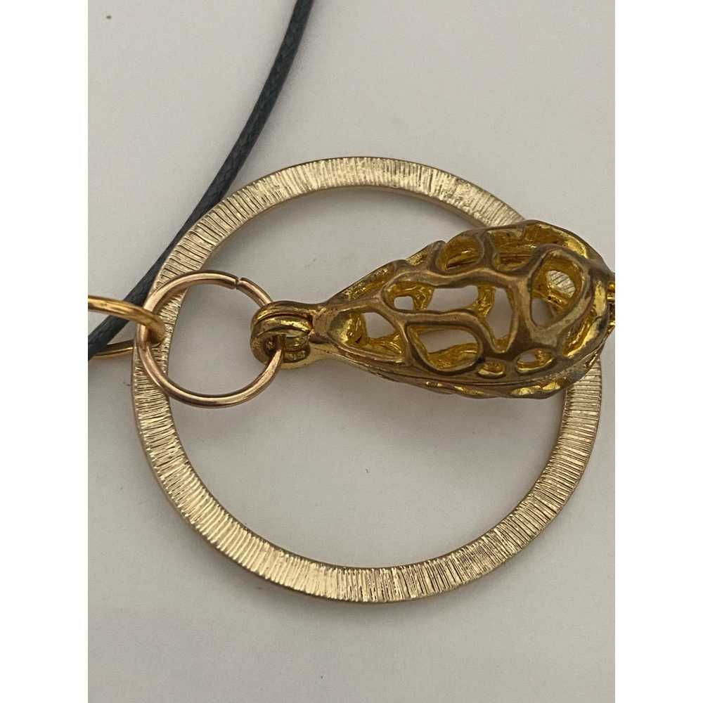 Handmade Upcycled hoop and cage pendant necklace … - image 2