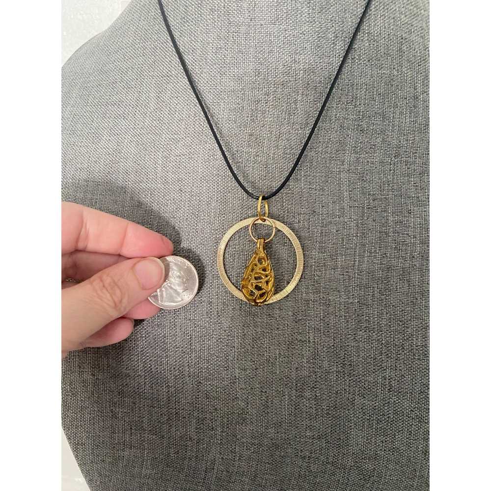 Handmade Upcycled hoop and cage pendant necklace … - image 4