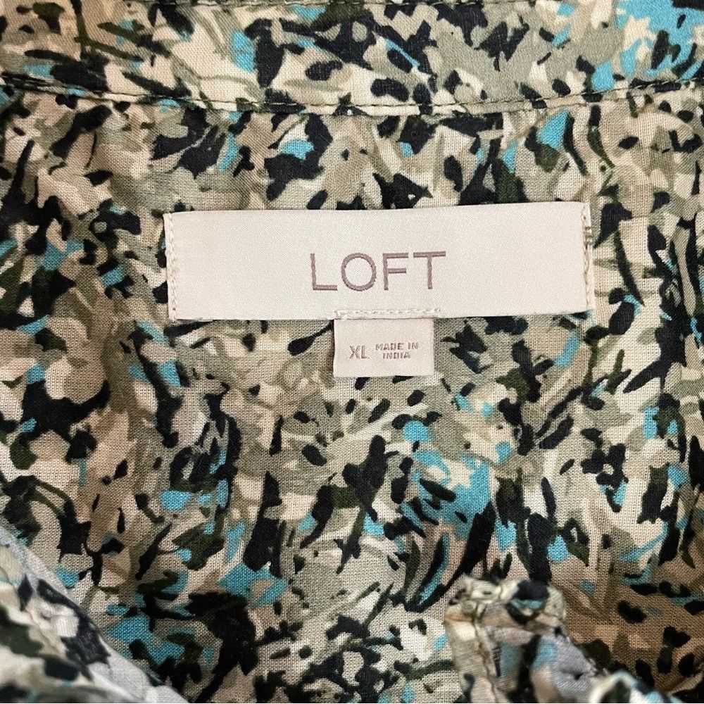 Loft Loft Floral Cotton Long Sleeve Mock Neck Blo… - image 7