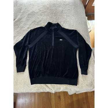 Supreme X LACOSTE ベロア ハーフジップ トラックトップ(黒) Supreme LACOSTE Pique Zip L/S Polo Black Men's - FW19 - US