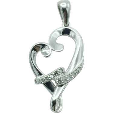 Sterling Silver .10ctw Diamond Pendant - image 1