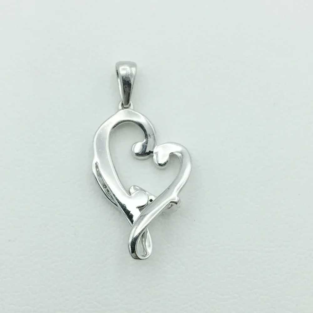 Sterling Silver .10ctw Diamond Pendant - image 2