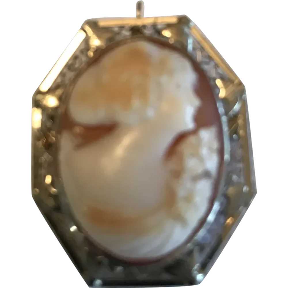 Antique 14K Cameo Brooch/Pendant - image 1