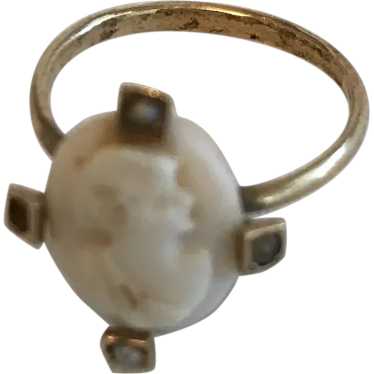 14K YG Cameo Ring Antique - image 1