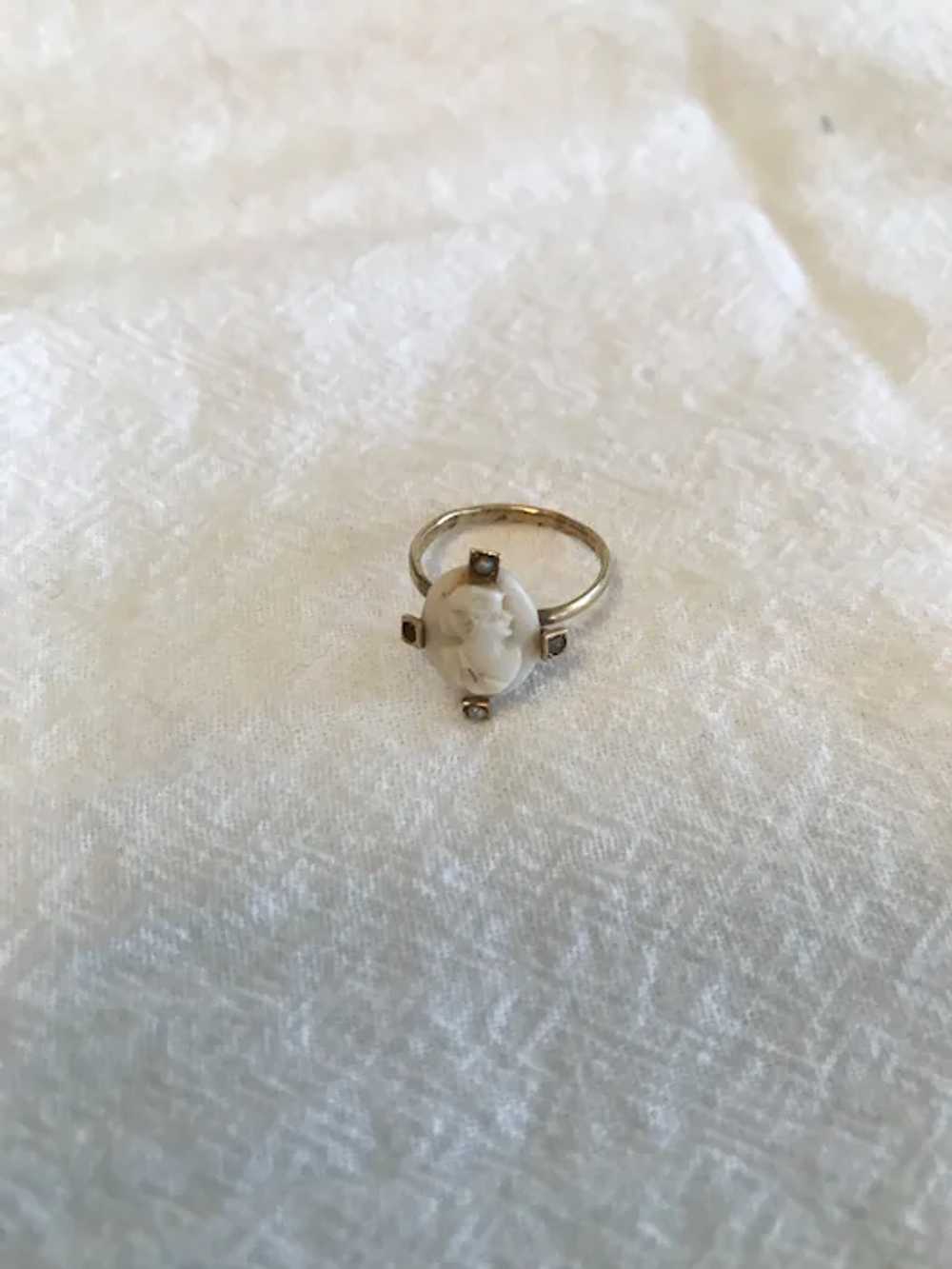 14K YG Cameo Ring Antique - image 4