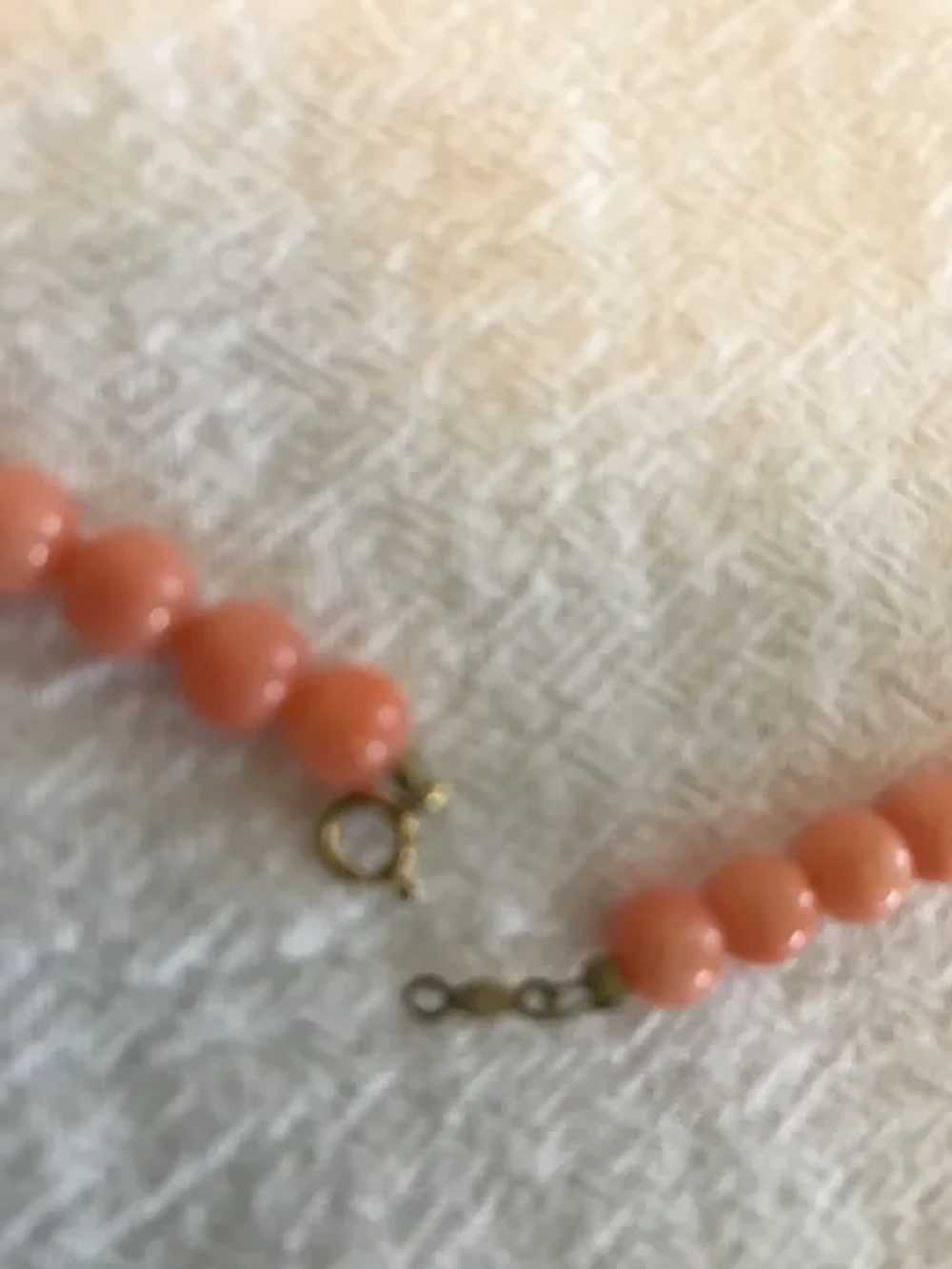 14 k Gold and Beaded Coral Necklace - image 3