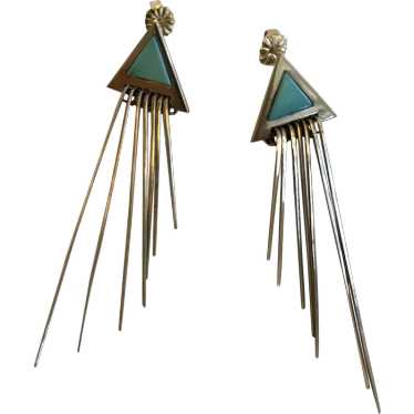 14K YG with Turquoise Earrings - image 1