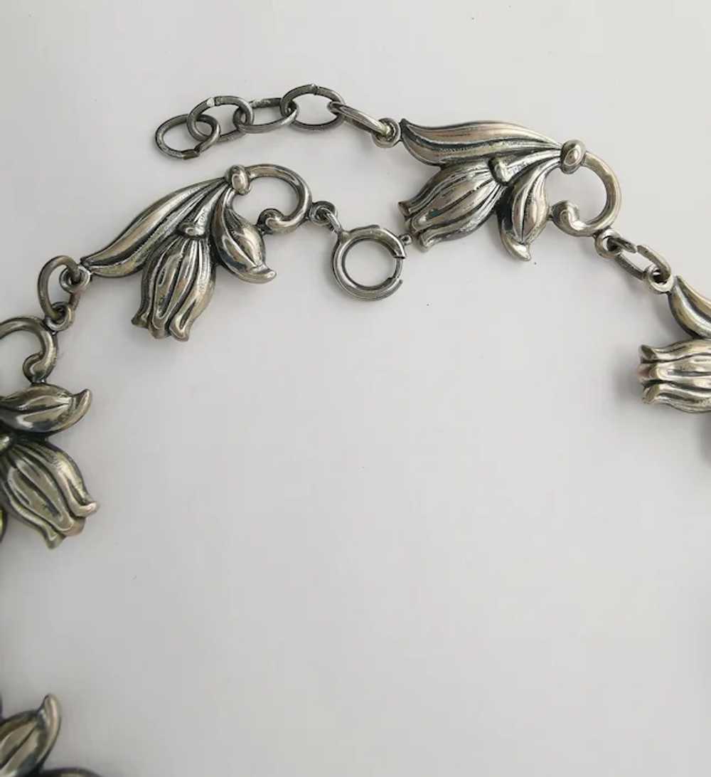 Vintage 1950's Danecraft Tulip Choker Necklace St… - image 5