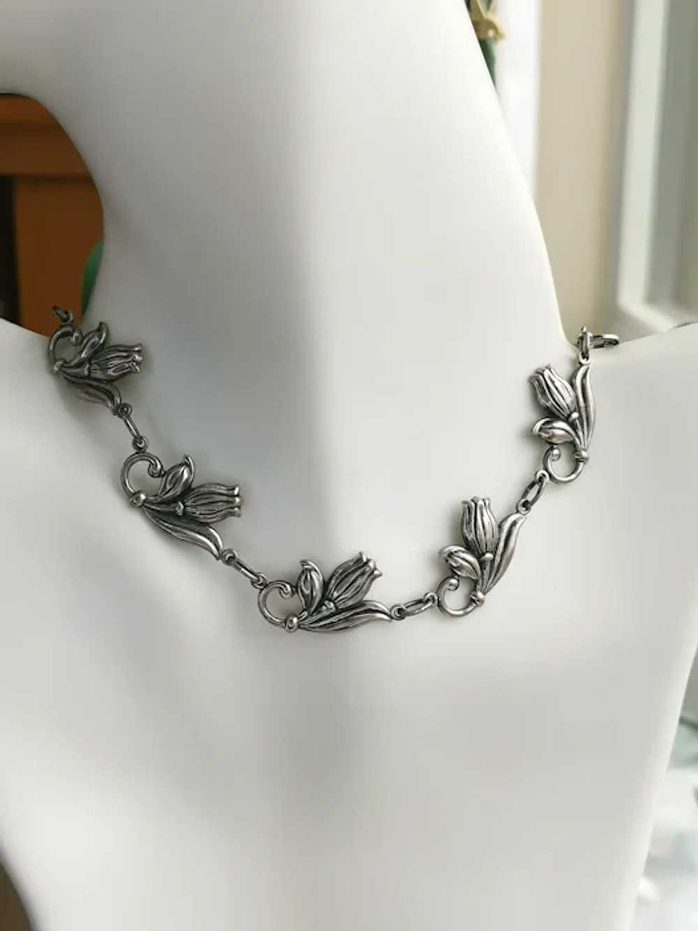 Vintage 1950's Danecraft Tulip Choker Necklace St… - image 9