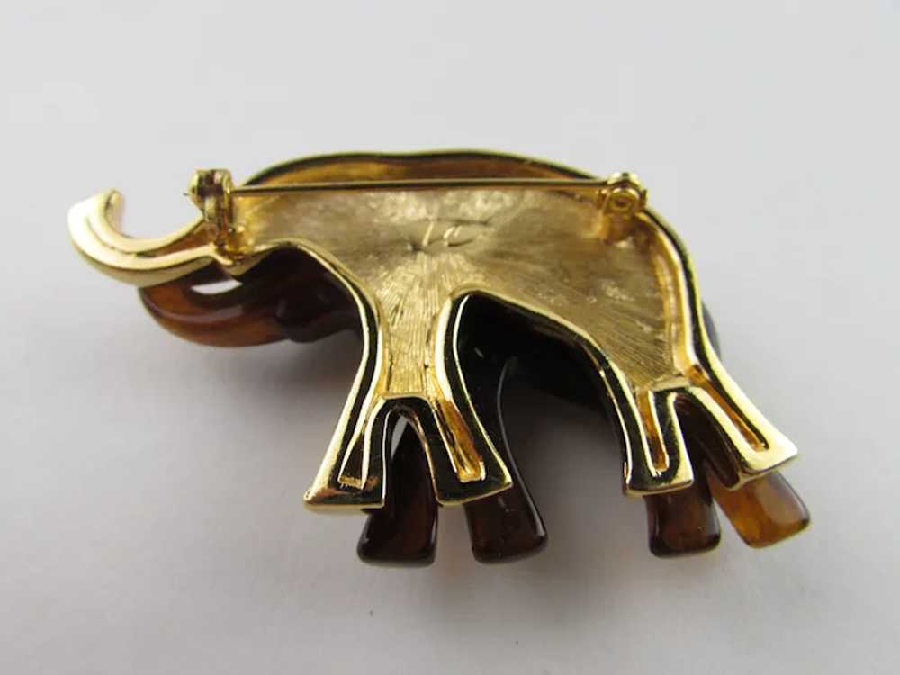 Signed Liz Claiborn Two Toned Elephant Pin Gold T… - image 11