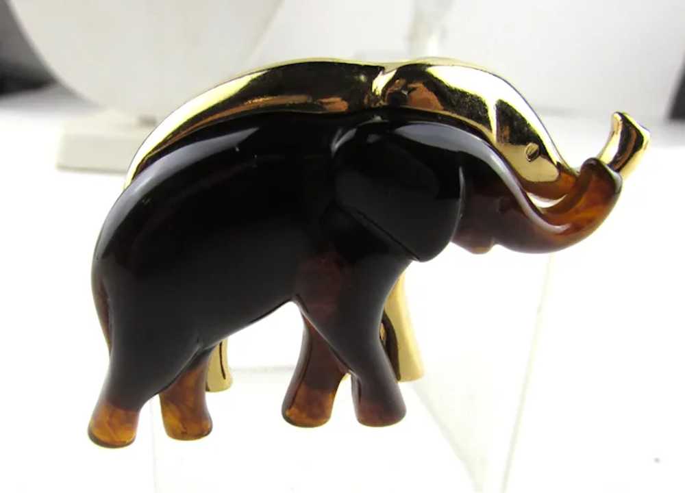 Signed Liz Claiborn Two Toned Elephant Pin Gold T… - image 12