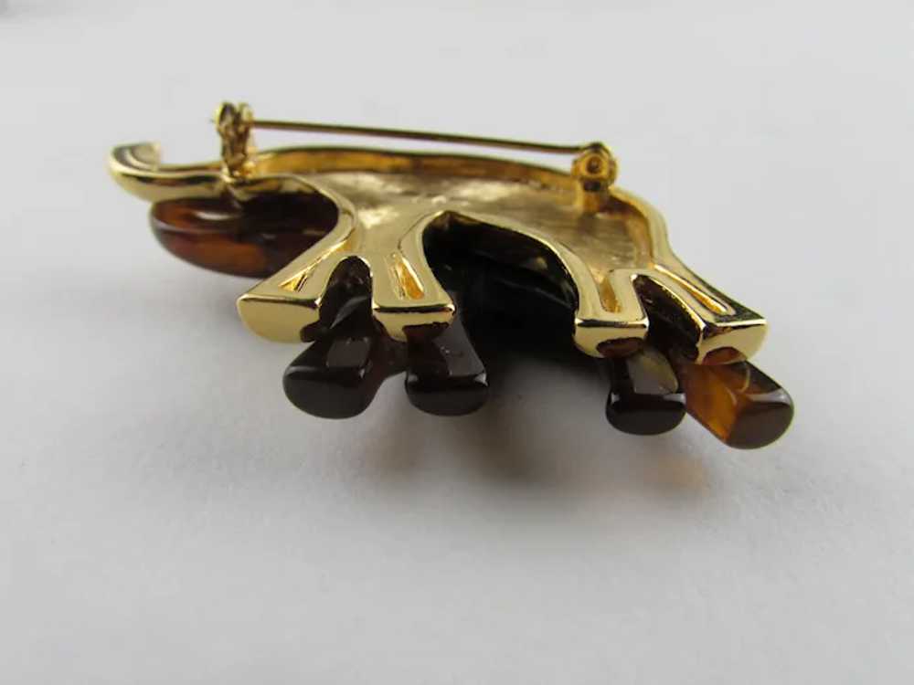 Signed Liz Claiborn Two Toned Elephant Pin Gold T… - image 7