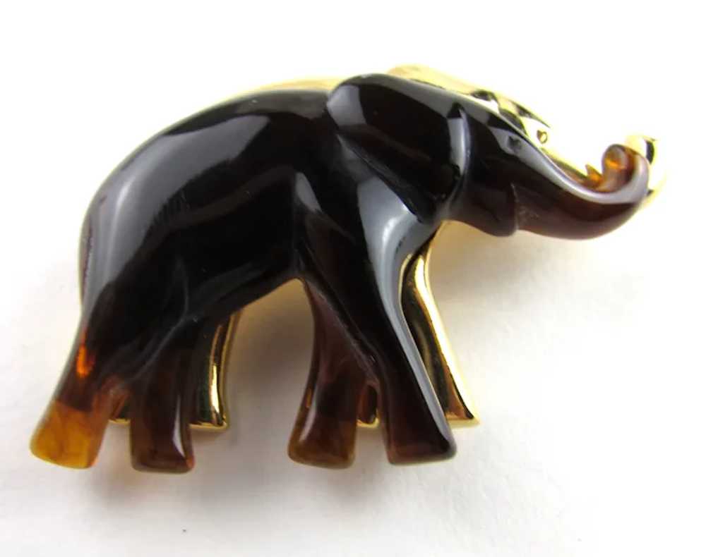 Signed Liz Claiborn Two Toned Elephant Pin Gold T… - image 8