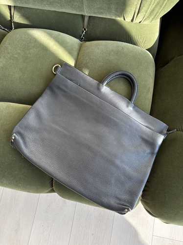 Italian Designers Black Italian Leather Briefcase