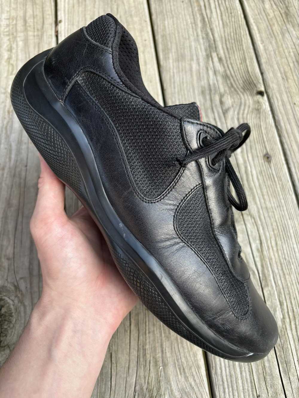 Prada Americas Cup Black Leather Size 11.5 - image 1