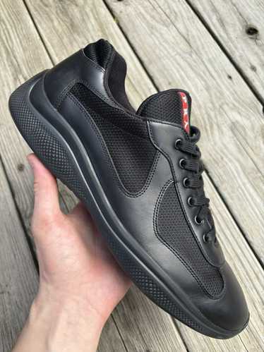 Prada Americas Cup Black Leather Size 12