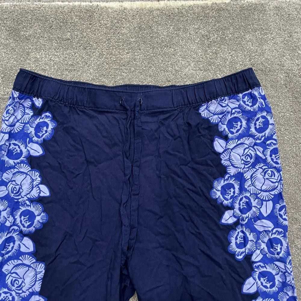 Designer Aerie blue and purple floral jogger pants - image 2