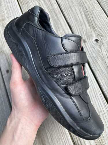 Prada Americas Cup Velcro Black Leather Size 11.5