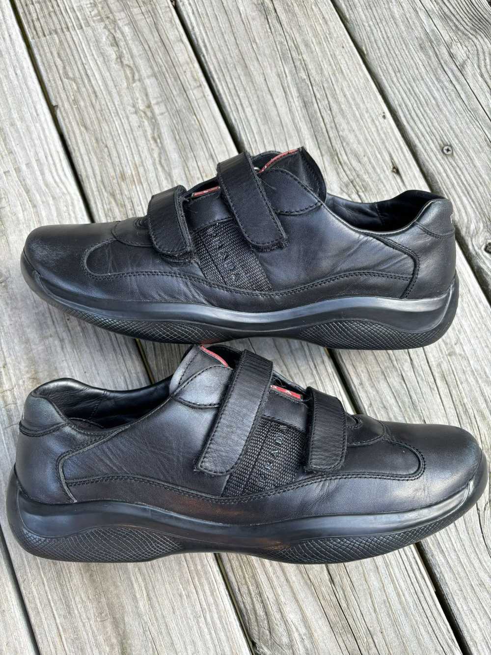 Prada Americas Cup Velcro Black Leather Size 11.5 - image 2