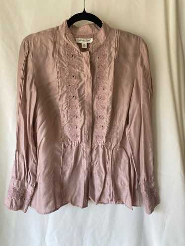 Coldwater Creek Lilac Silk Long Sleeve Shirt