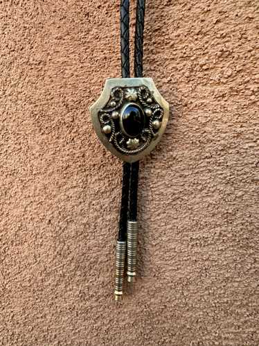 Alpaca Silver & Onyx Bolo Tie