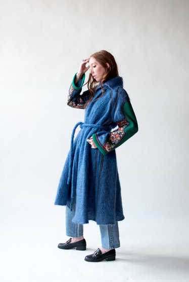 Blue Mohair Coat | Koos Van Den Akker