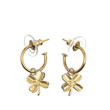 Product Details Chanel Gold Plated Clover Hoop Ear