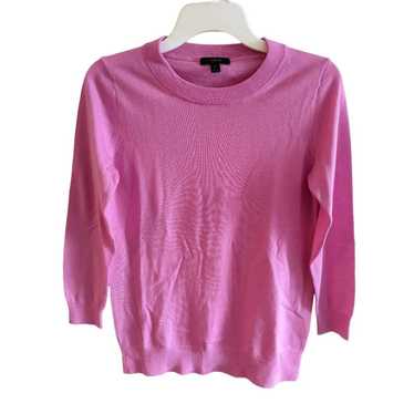 J.Crew J.Crew Pink 3/4 Sleeve 100% Merino Wool Cre