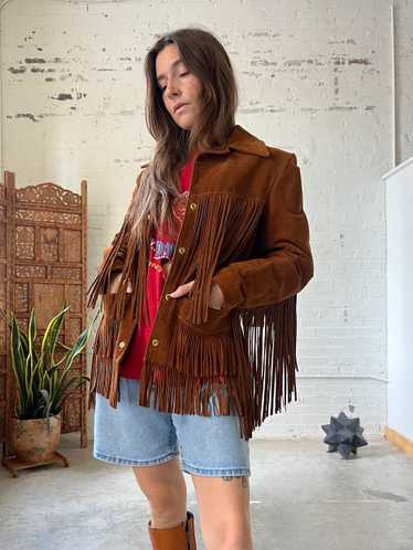 Vintage Lariat Suede Fringe Jacket, Small - image 1