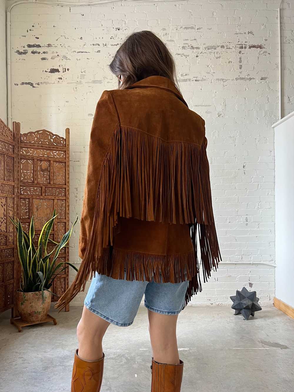 Vintage Lariat Suede Fringe Jacket, Small - image 2