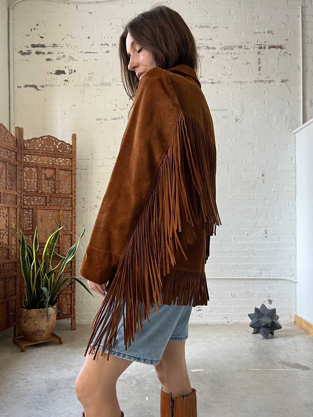 Vintage Lariat Suede Fringe Jacket, Small - image 5