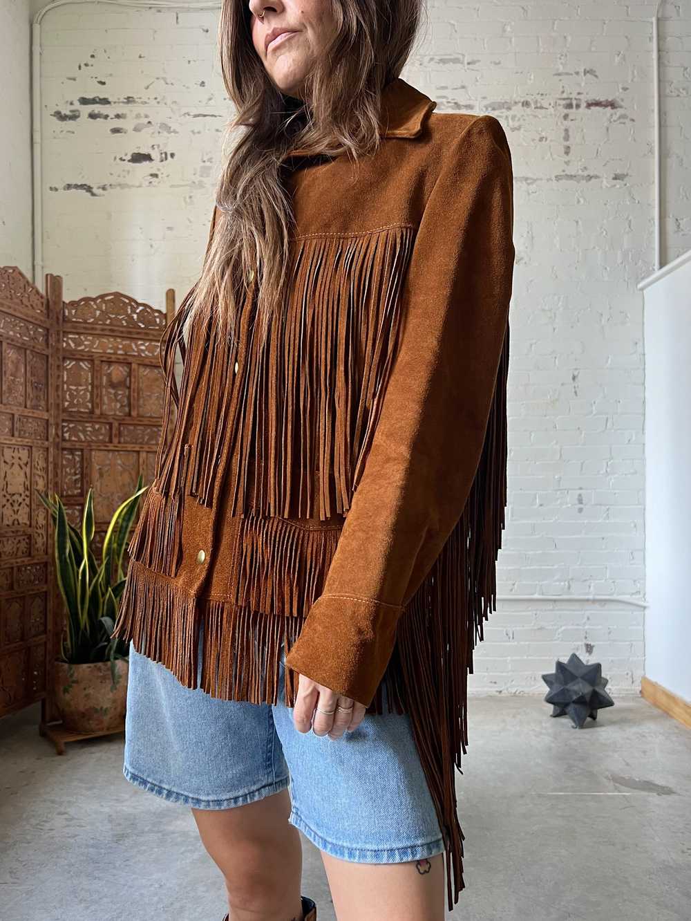 Vintage Lariat Suede Fringe Jacket, Small - image 6