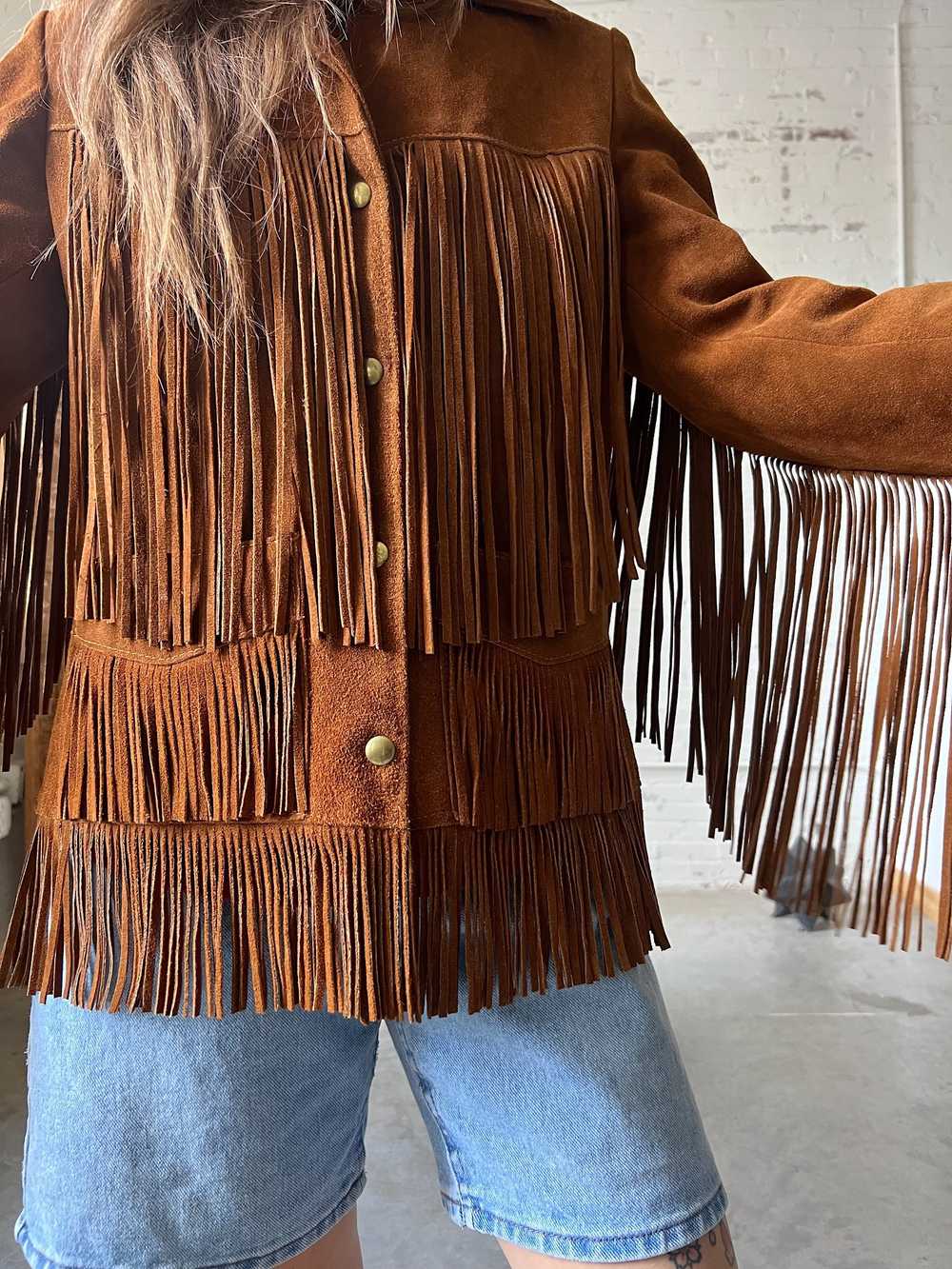 Vintage Lariat Suede Fringe Jacket, Small - image 7