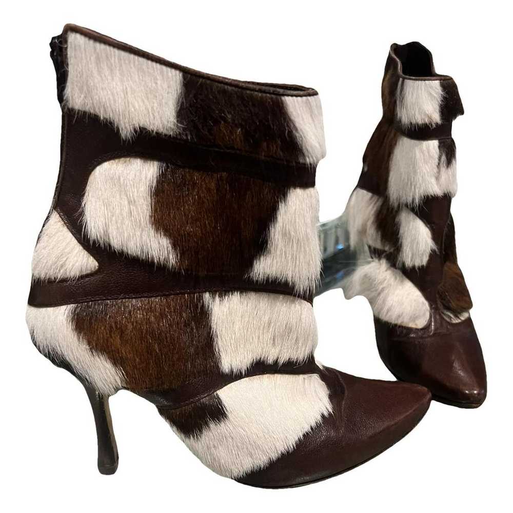 Manolo Blahnik Pony-style calfskin ankle boots - image 1