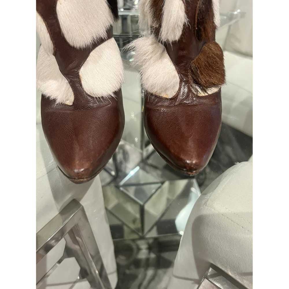 Manolo Blahnik Pony-style calfskin ankle boots - image 4