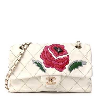 CHANEL Lambskin Quilted Flower Patch Single Flap … - image 1