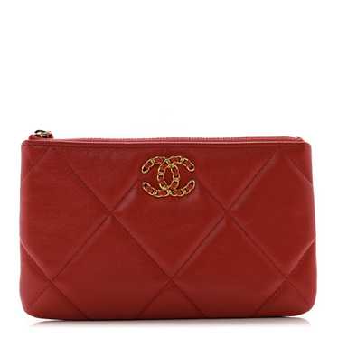 CHANEL Shiny Goatskin Quilted Small Chanel 19 Pou… - image 1