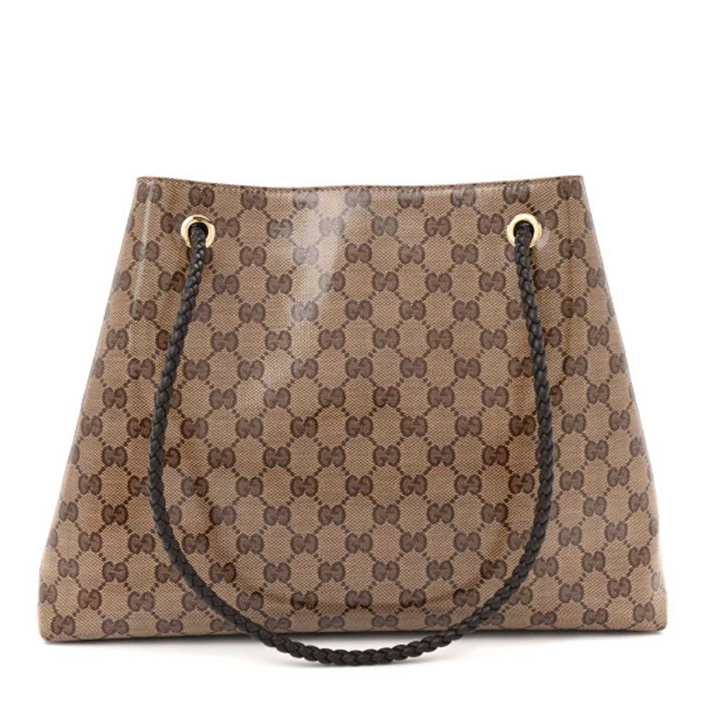 GUCCI Crystal Monogram Gifford Shopping Tote Brown - image 1